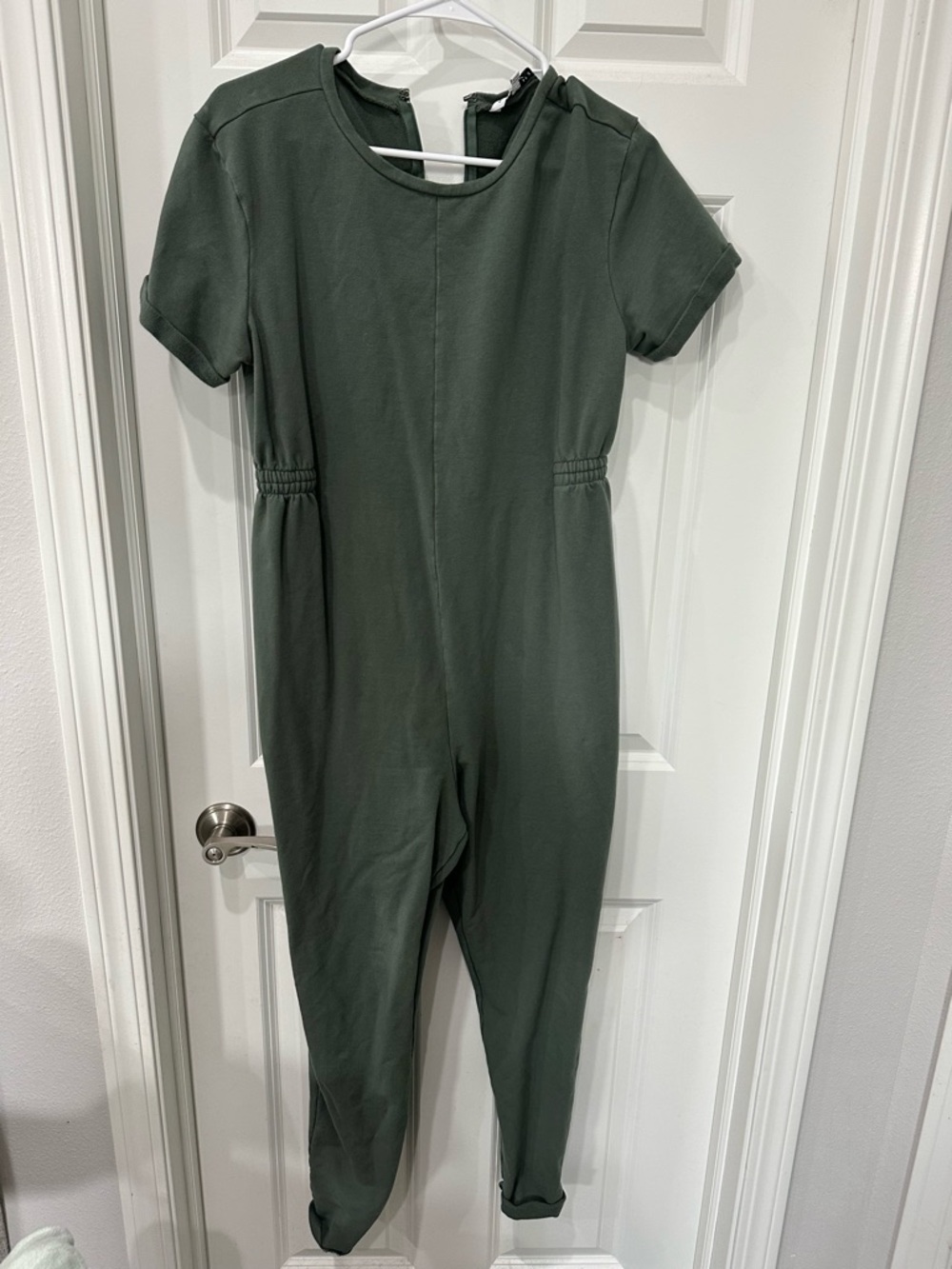 Maternity - Olive Green Short Sleeve Jumpsuit